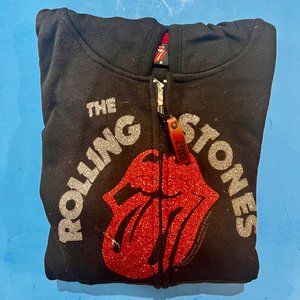 The Rolling Stones Rockware Black Kids Hoodie Size L 11/13 Authentic Gear NWT